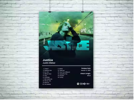 Justin Bieber Album Cover Poster "Justice"