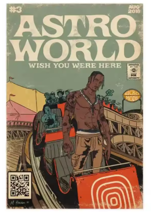 Travis Scott Comic Style Poster "ASTROWORLD"