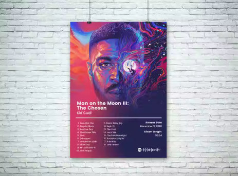 Kid Cudi Album Cover Poster "Man on the Moon III: The Chosen"