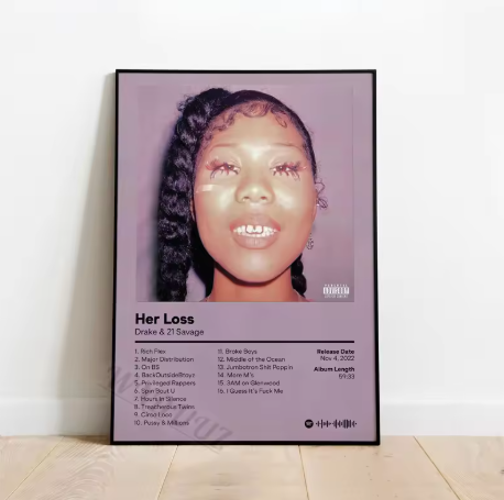 Drake x 21 Savage Album Cover Poster "Her Loss"