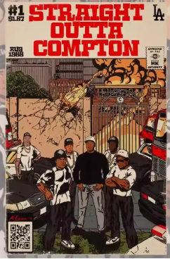 Hip-Hop Comic Style Poster "STRAIGHT OUTTA COMPTON"