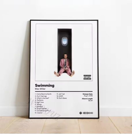 Mac Miller Album Cover Poster "Swimming"