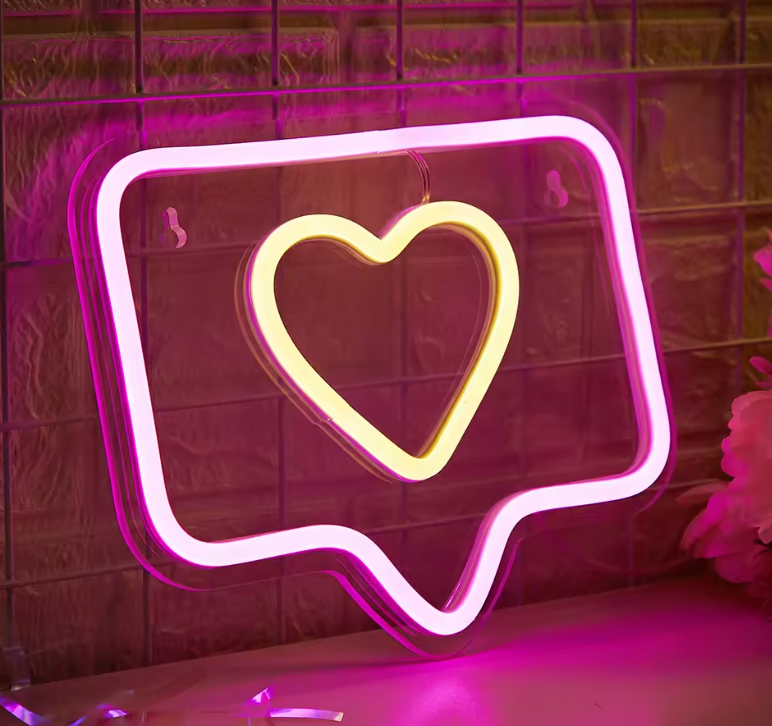 Instagram Like Notification Neon Sign