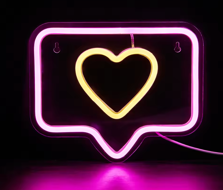 Instagram Like Notification Neon Sign