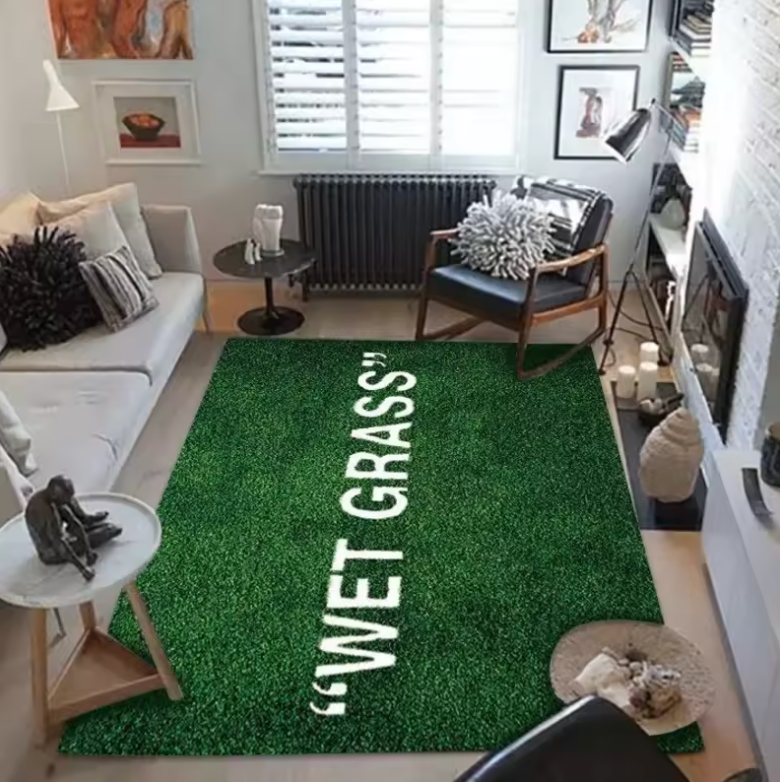 Wet Grass Aesthetic Rug