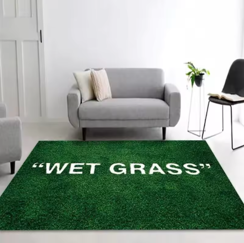 Wet Grass Aesthetic Rug