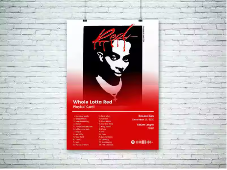 Playboi Carti Album Cover Poster "Whole Lotta Red"