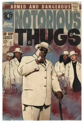 Notorious B.I.G Comic Style Poster "NOTORIOUS THUGS"