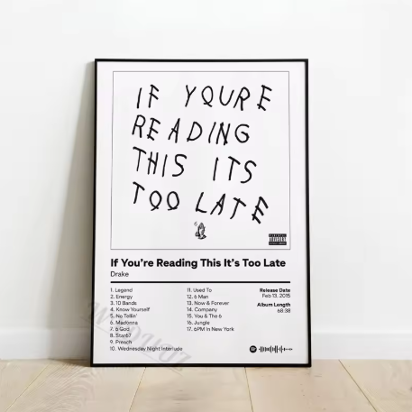 Drake Album Cover Poster "If You're Reading This It's Too Late"