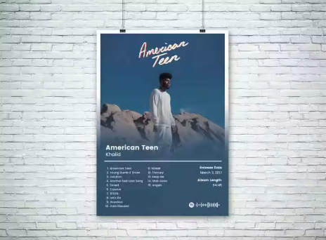 Khalid Album Cover Poster "American Teen"