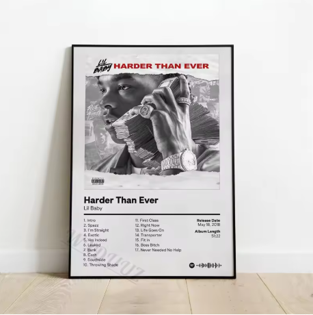 Lil Baby Album Cover Poster "Harder Than Ever"